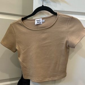 Princess Polly tan short sleeve top
